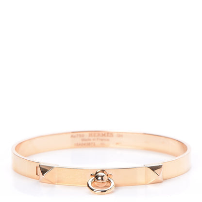 Hermes 18K Rose Gold PM Collier De Chien Bracelet SH 1 of 6
