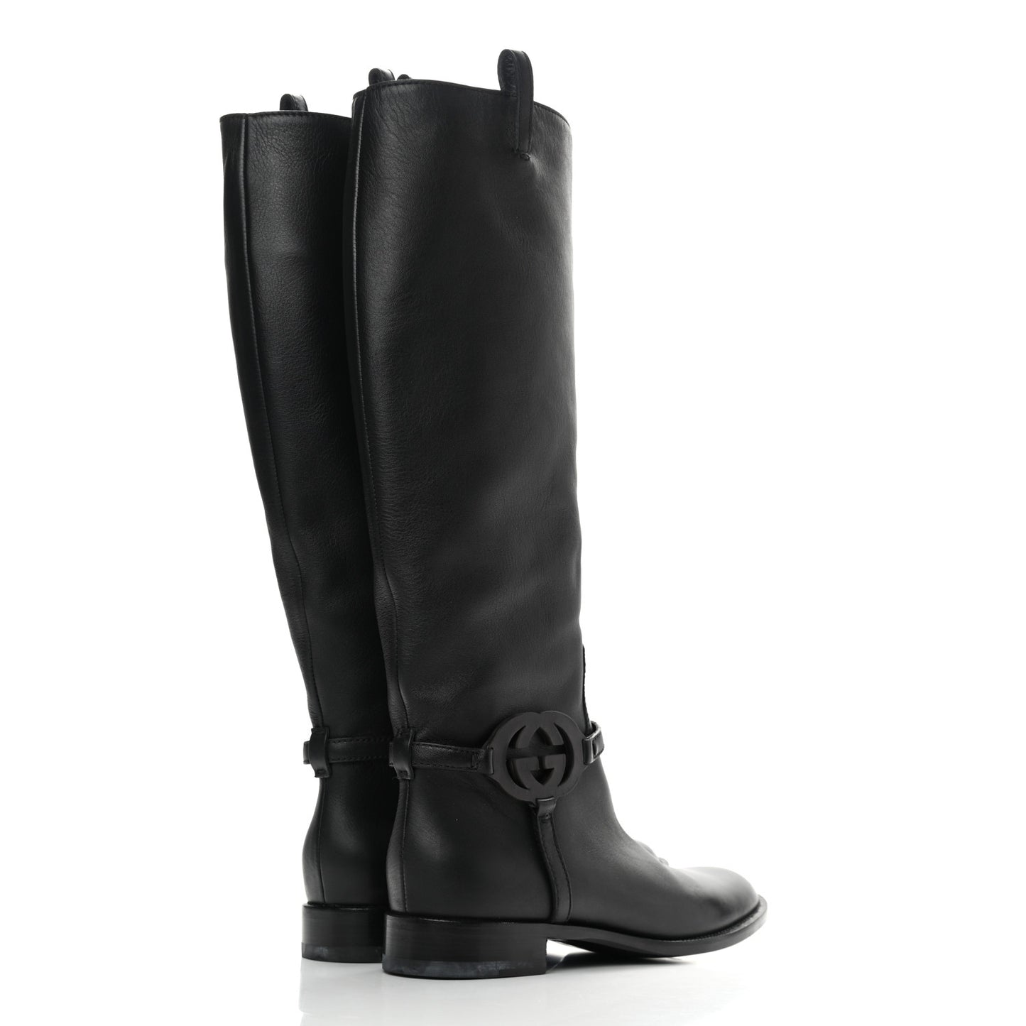 Calfskin Interlocking G Knee High Boots 39.5 Black