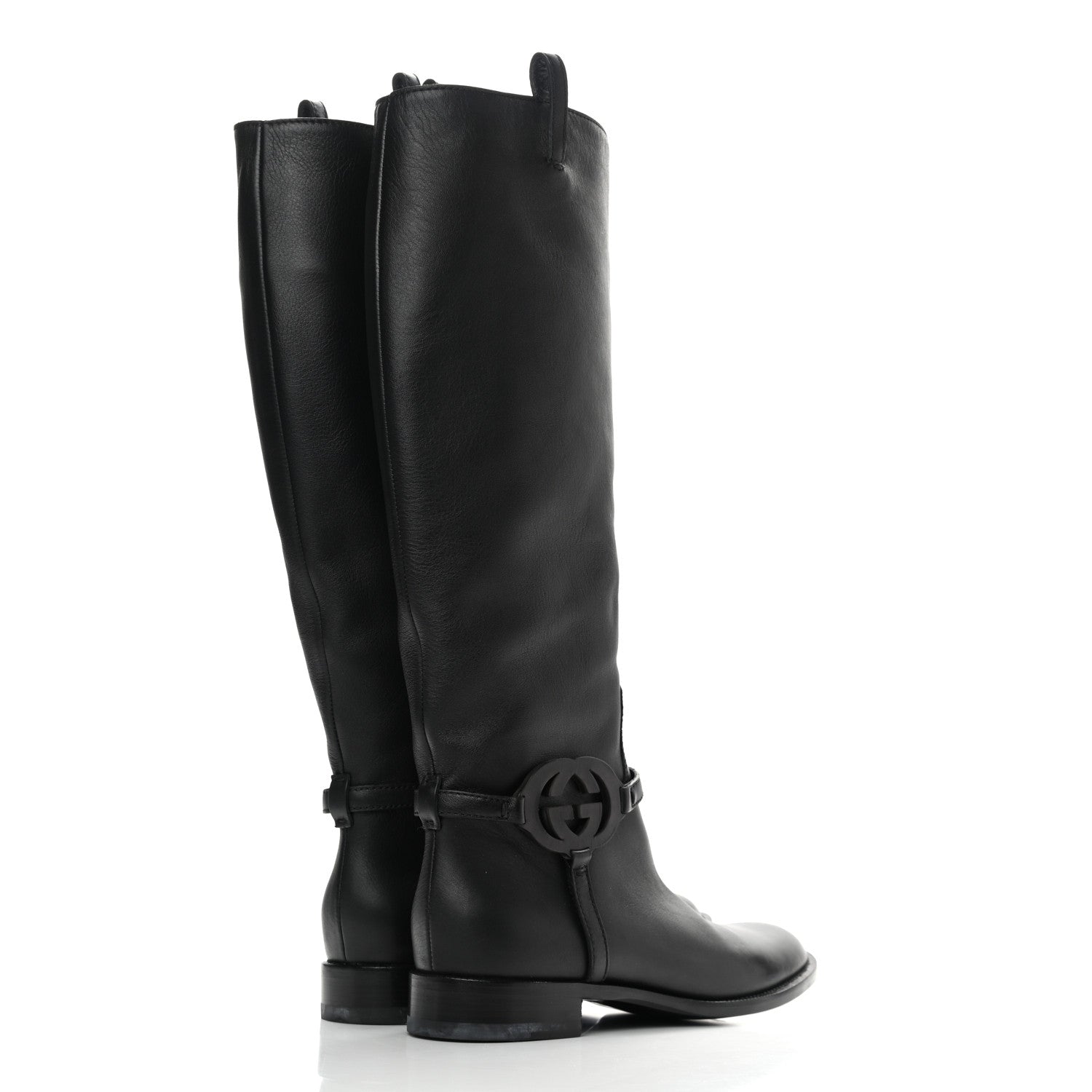 Gucci Calfskin Interlocking G Knee High Boots 39.5 Black 4 of 10