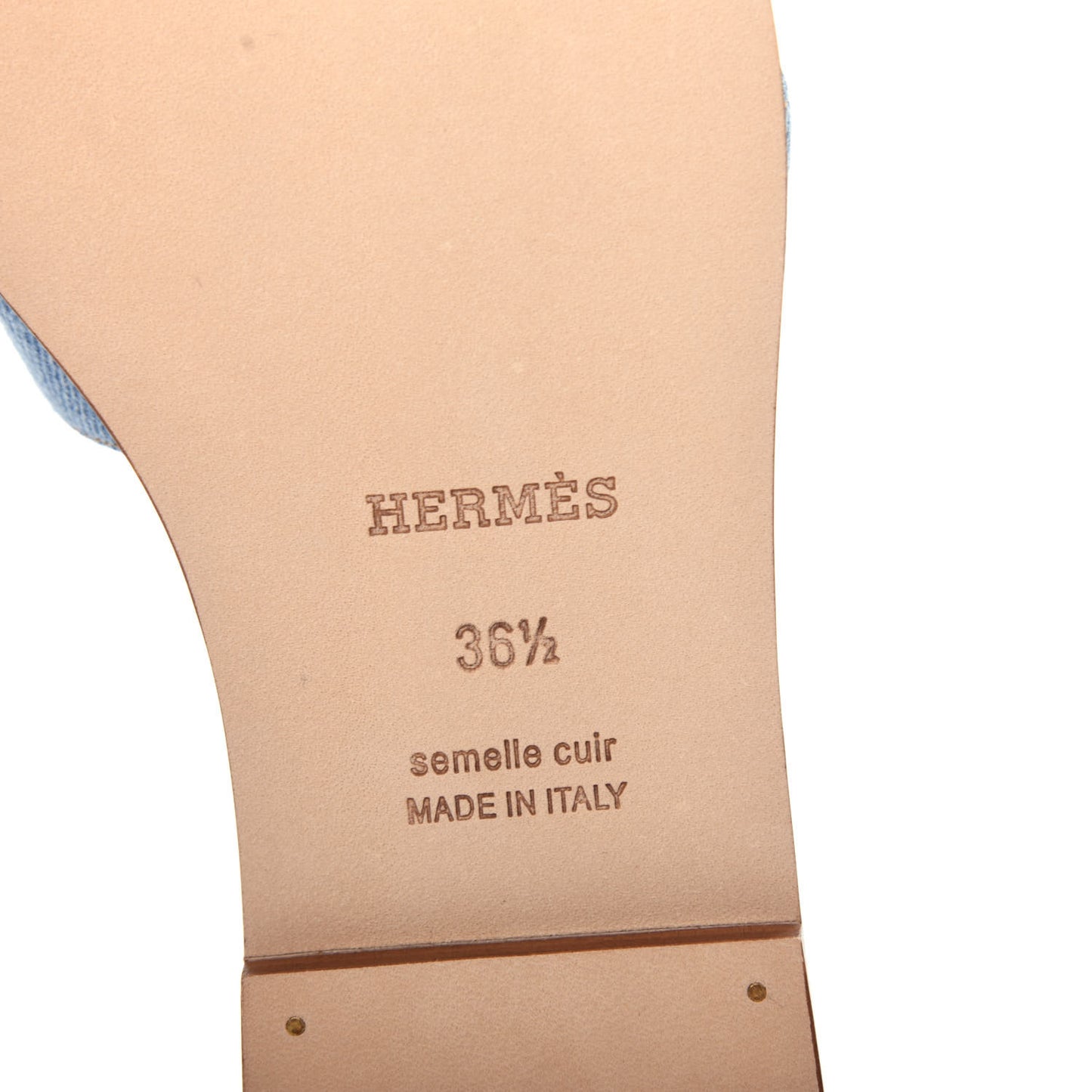 Denim Canvas Oran Sandals 36.5 Bleu Clair