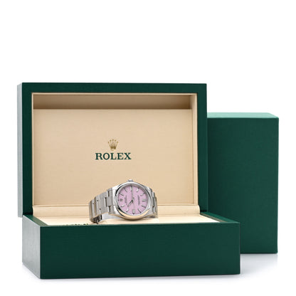 Rolex Stainless Steel 36mm Oyster Perpetual Watch Candy Pink 126000 5 of 5