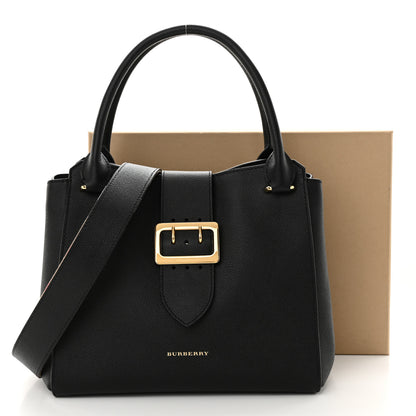 Burberry Soft Grain Calfskin Medium Buckle Tote Black 12 of 12