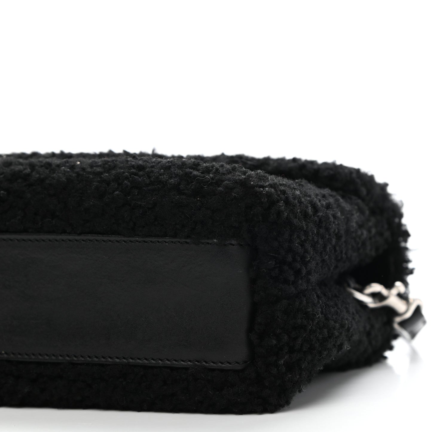 Shearling Toy Loulou Shoulder Bag Black