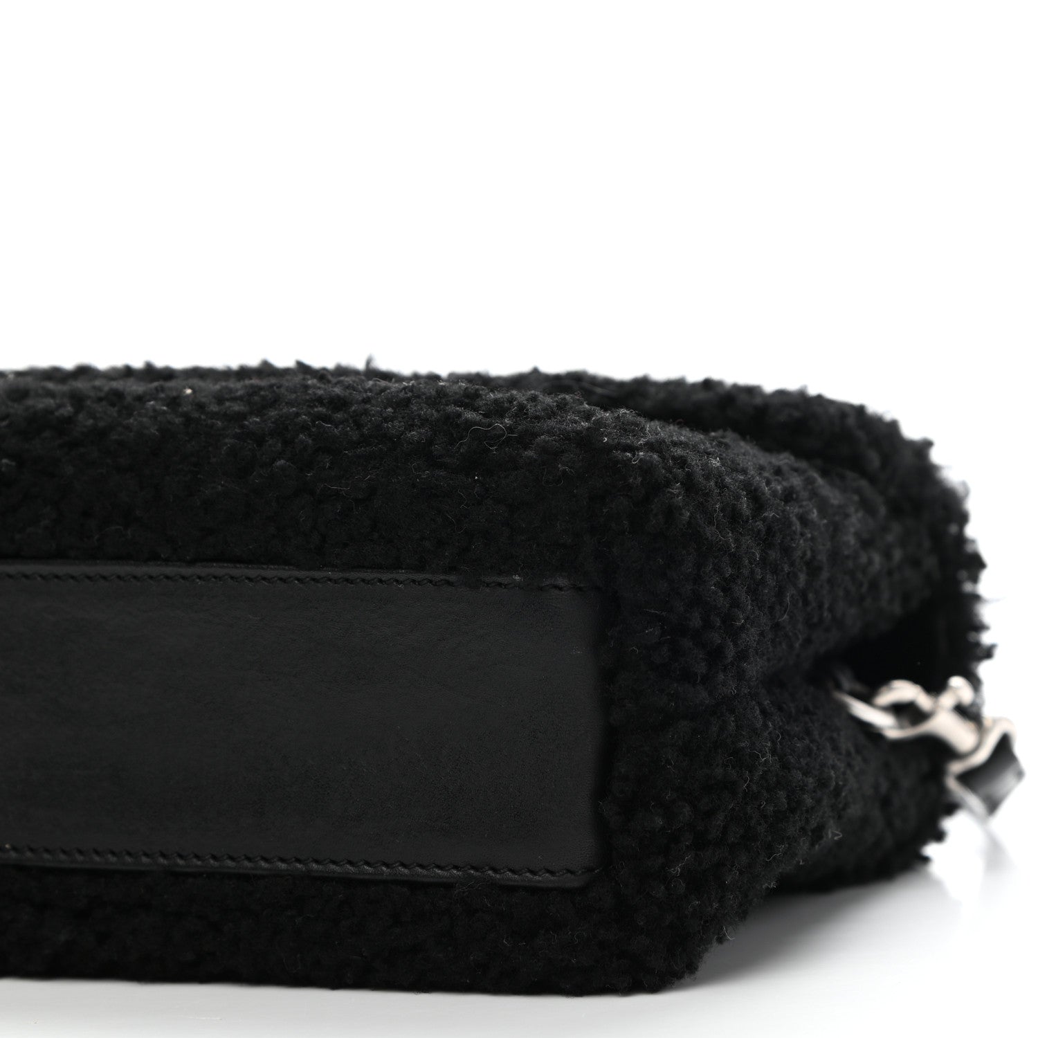 Saint Laurent Shearling Toy Loulou Shoulder Bag Black 8 of 8