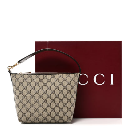 Gucci GG Supreme Monogram Textured Calfskin Web Super Mini Ophidia Shoulder Bag Beige Ebony New Acero 11 of 11