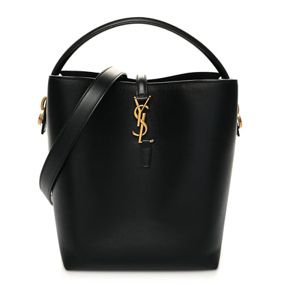 Saint Laurent Smooth Shiny Calfskin Monogram Le 37 Bucket Bag Black 1 of 12