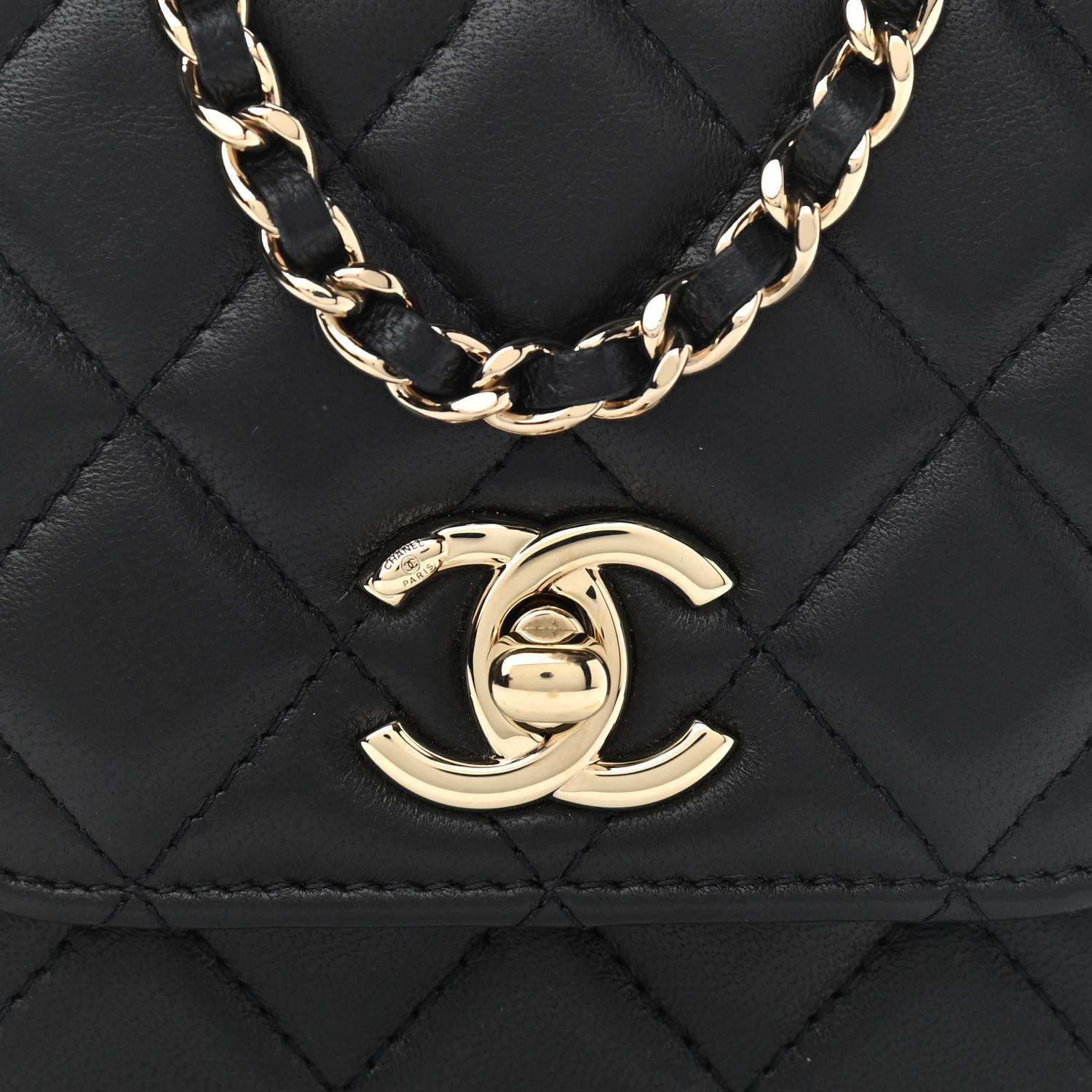 Chanel Lambskin Quilted Mini Trendy CC Chain Wallet Black 8 of 13
