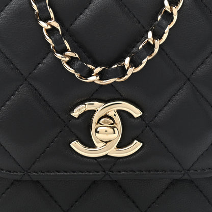 Chanel Lambskin Quilted Mini Trendy CC Chain Wallet Black 8 of 13