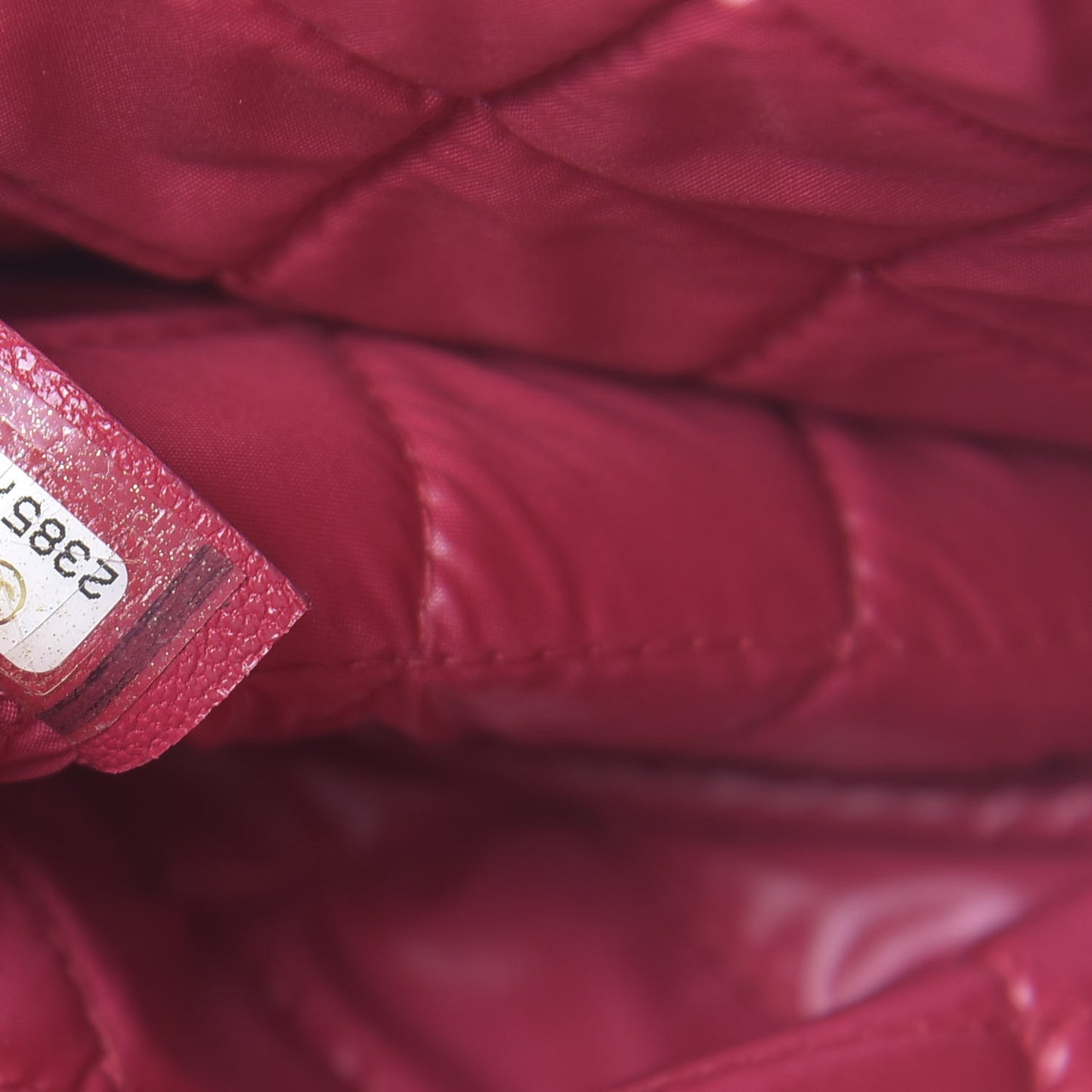 Lambskin Quilted Large Vintage Mademoiselle Cosmetic Case Red