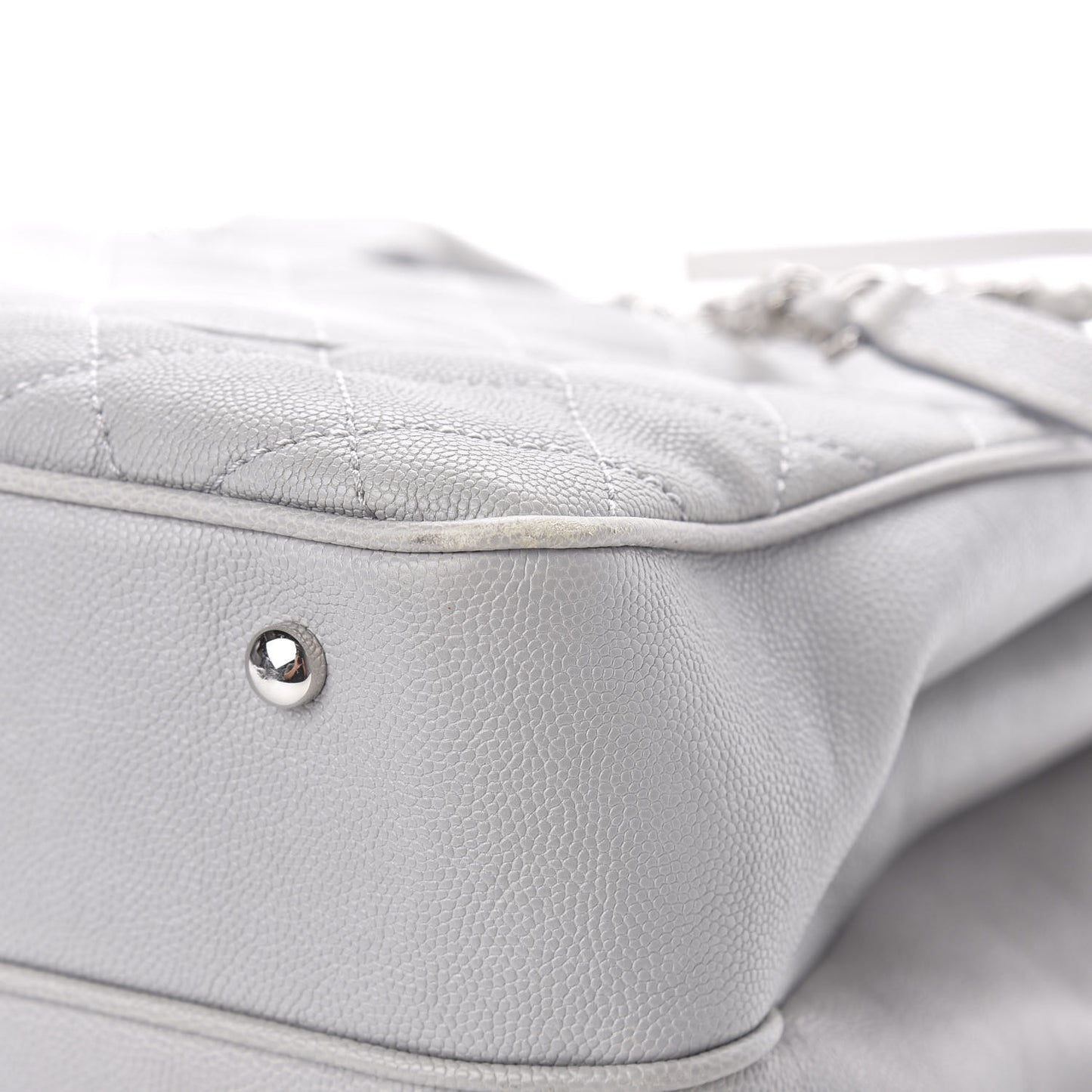 Caviar Quilted Large Urban Companion Top Handle Shopping Tote Grey