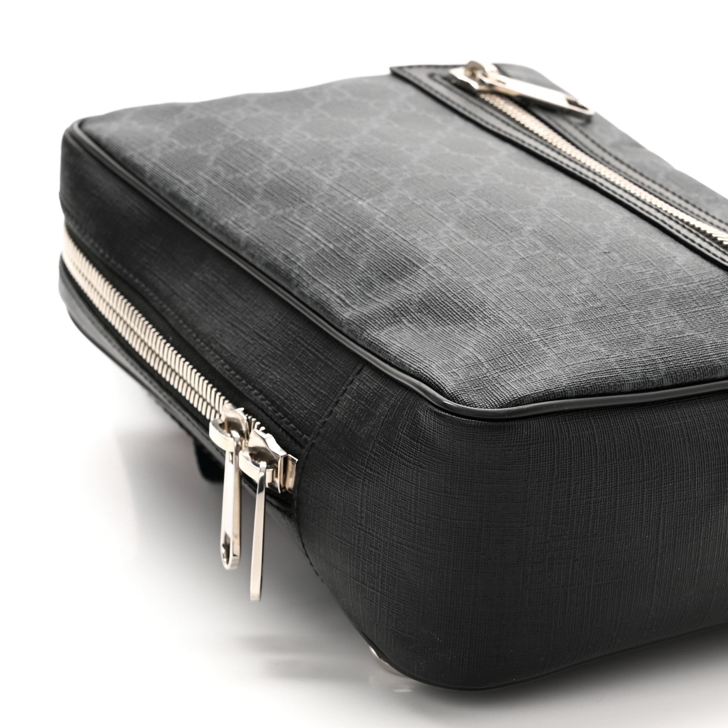 Gucci GG Supreme Monogram Web Belt Bag Black Grey 9 of 13