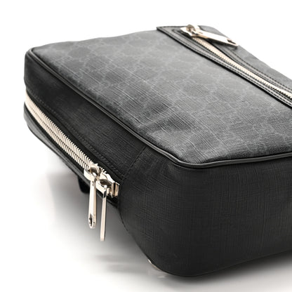 Gucci GG Supreme Monogram Web Belt Bag Black Grey 9 of 13