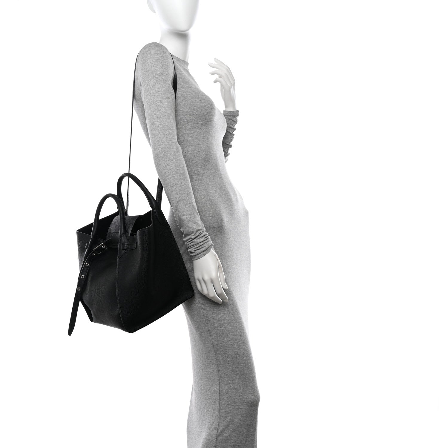 Celine Supple Grained Calfskin Small Long Strap Big Bag Black 2 of 16