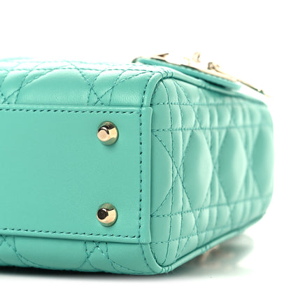 Christian Dior Lambskin Cannage Mini Lady Dior Cobalt Green 10 of 10