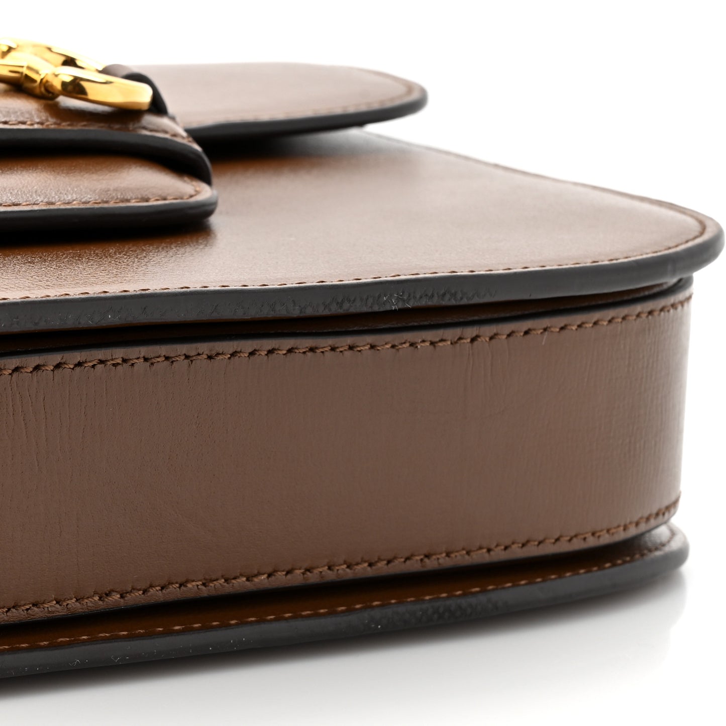 Azalea Calfskin Horsebit 1955 Shoulder Bag Brown Sugar