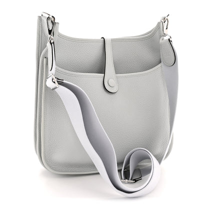 Hermes Taurillon Clemence Evelyne III PM Bleu Pale 3 of 11