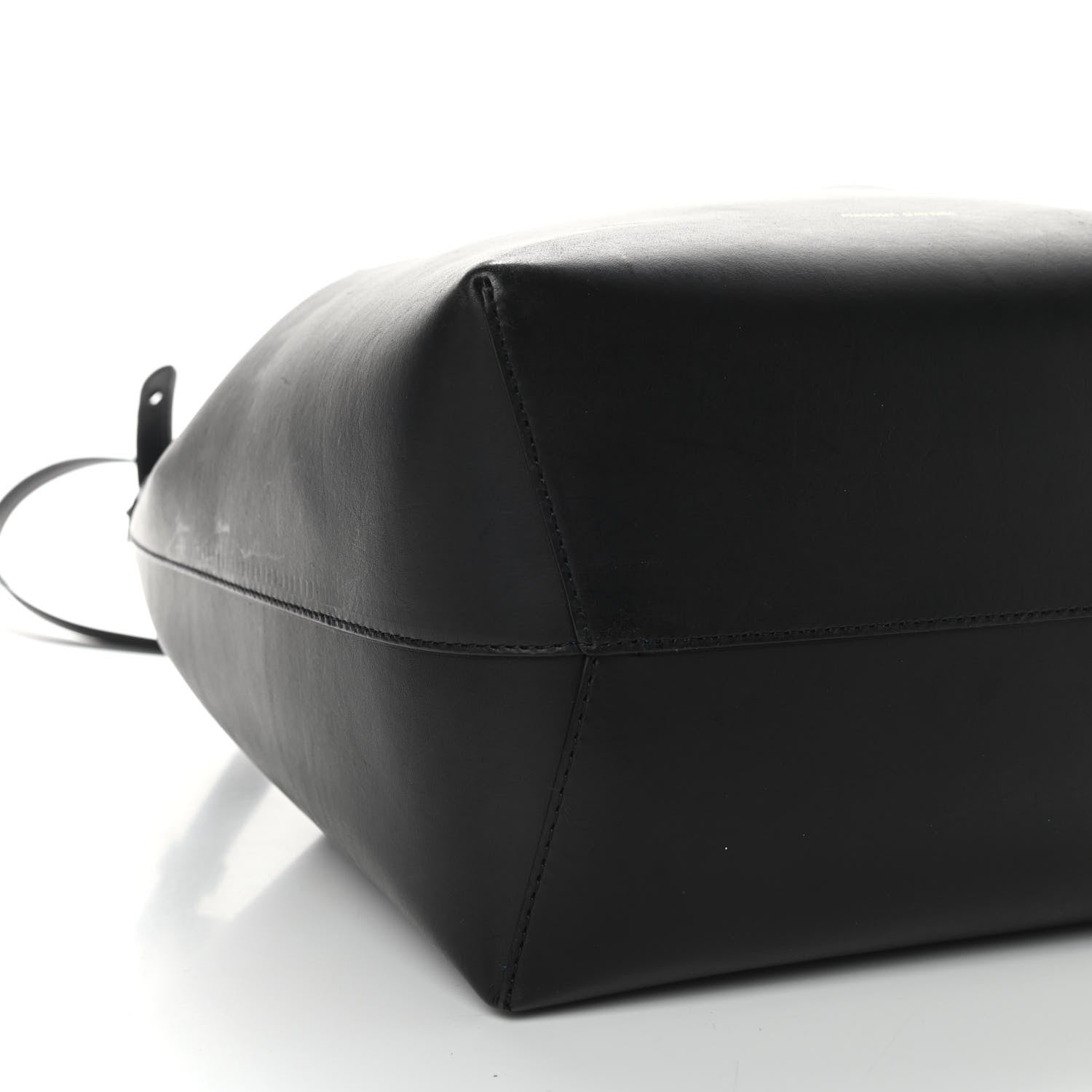 Mansur Gavriel Vegetable Tanned Calfskin Bucket Bag Black Royal 9 of 10