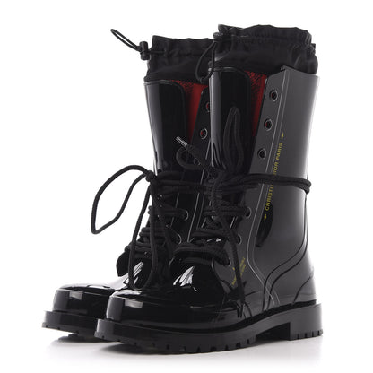 Christian Dior Shiny Rubber Diorcamp Low Boots 37 Black 3 of 10