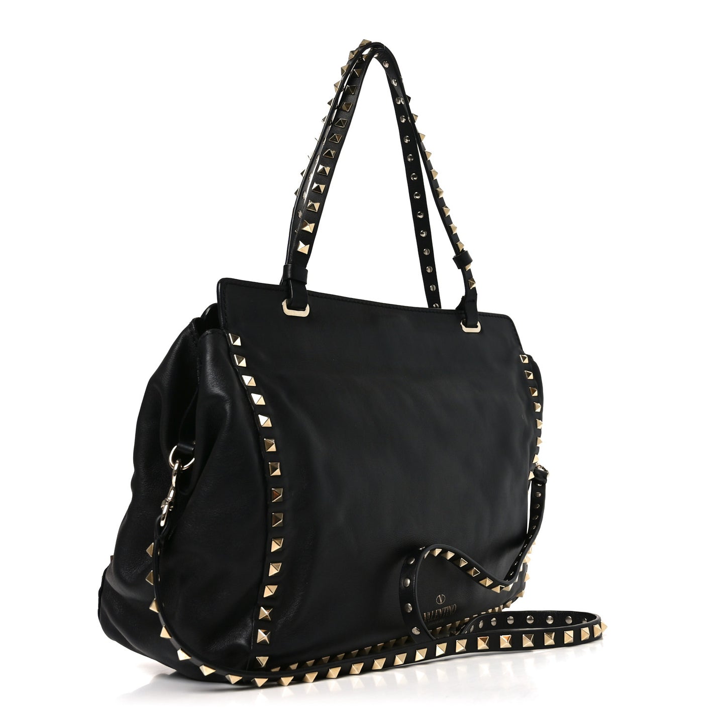 Vitello Medium Rockstud Tote Tote Black