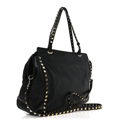 Valentino Garavani Vitello Medium Rockstud Tote Tote Black 3 of 9