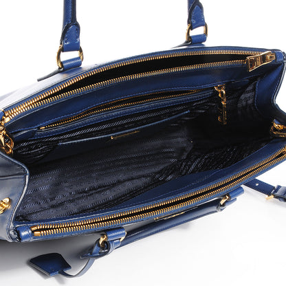 Prada Saffiano Lux Medium Double Zip Tote Bluette 5 of 13