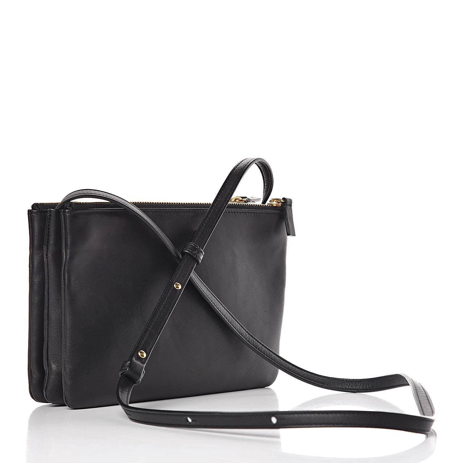 Celine Lambskin Small Trio Crossbody Bag Black 3 of 14