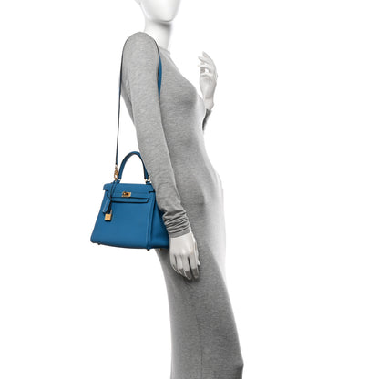 Hermes Togo Kelly Retourne 25 Bleu Zanzibar 2 of 14