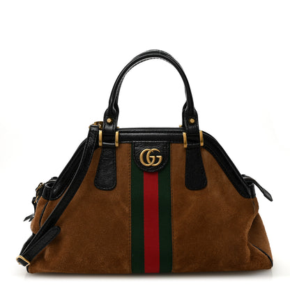 Gucci Suede Ophidia Medium Re(Belle) Top Handle Bag Nocciola Black 1 of 10
