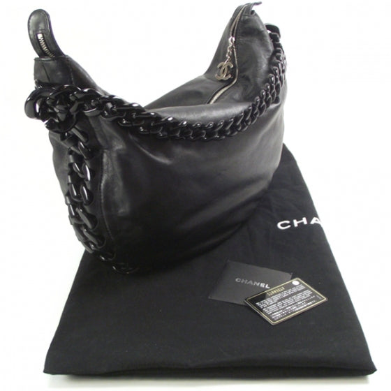 Jumbo Modern Chain Hobo Black