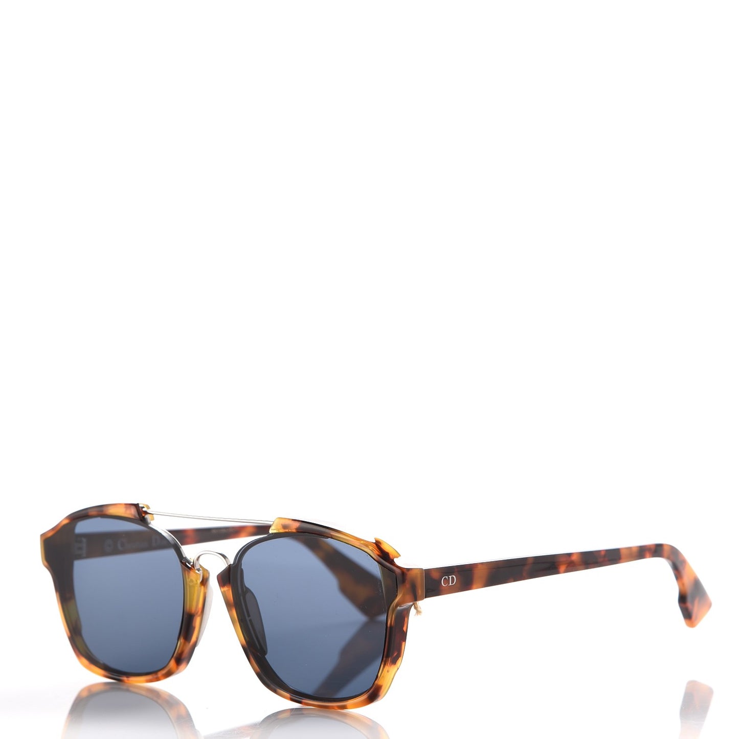 Abstract Square Mirrored Sunglasses Spotted Havana