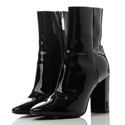 Saint Laurent Patent Loulou 95 Ankle Zip Boot 36.5 Black 3 of 8
