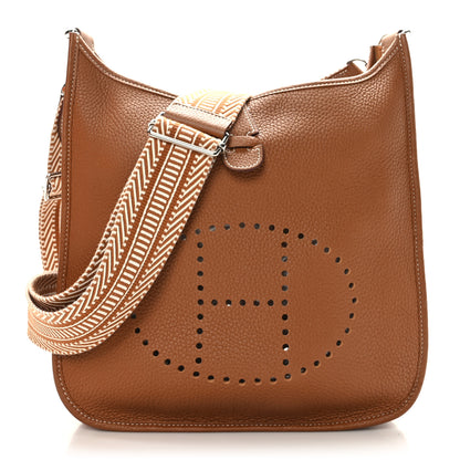 Hermes Taurillon Clemence Amazone Evelyne III PM Gold Ecru 1 of 10