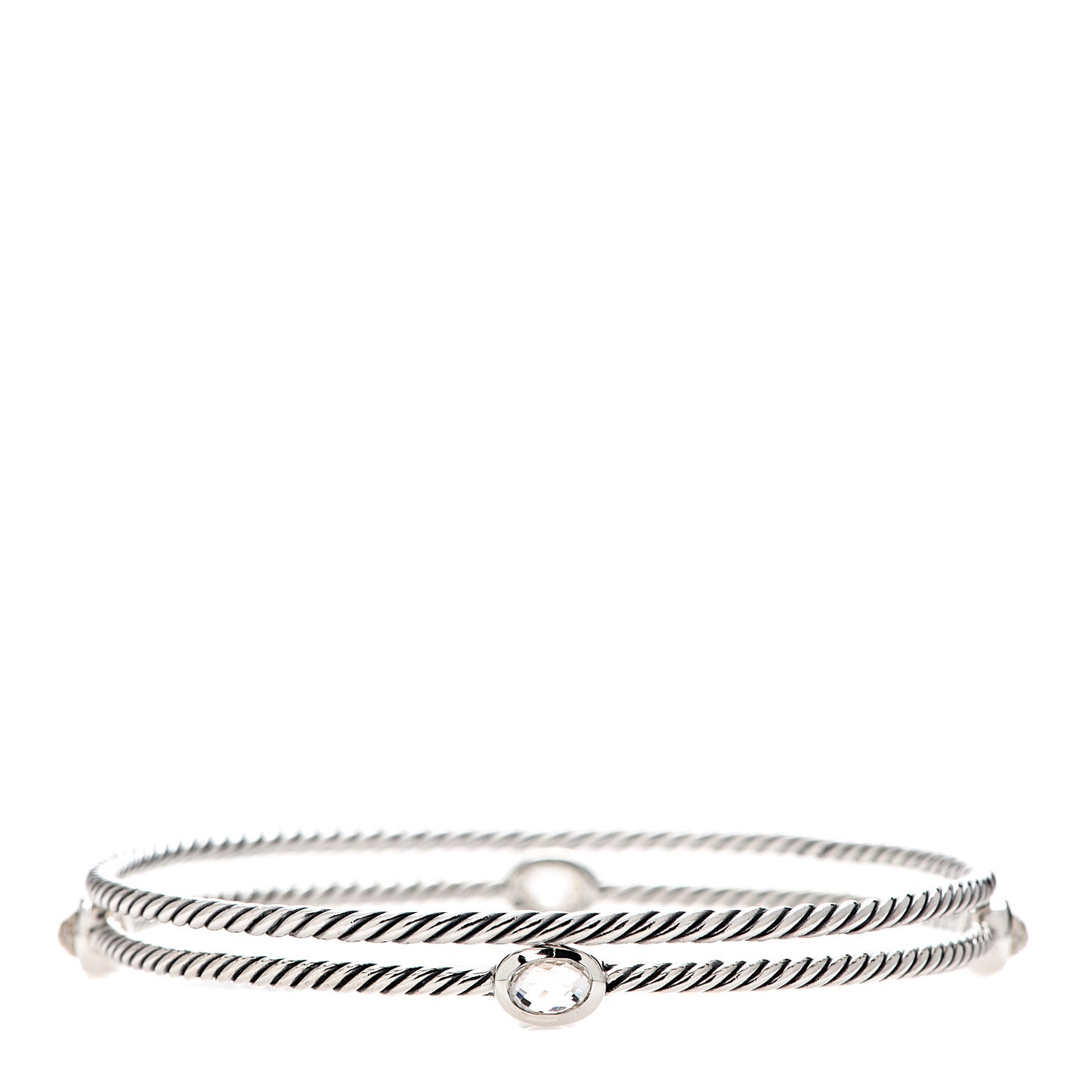 Sterling Silver Crystal Color Classics Cable Bangle Bracelets