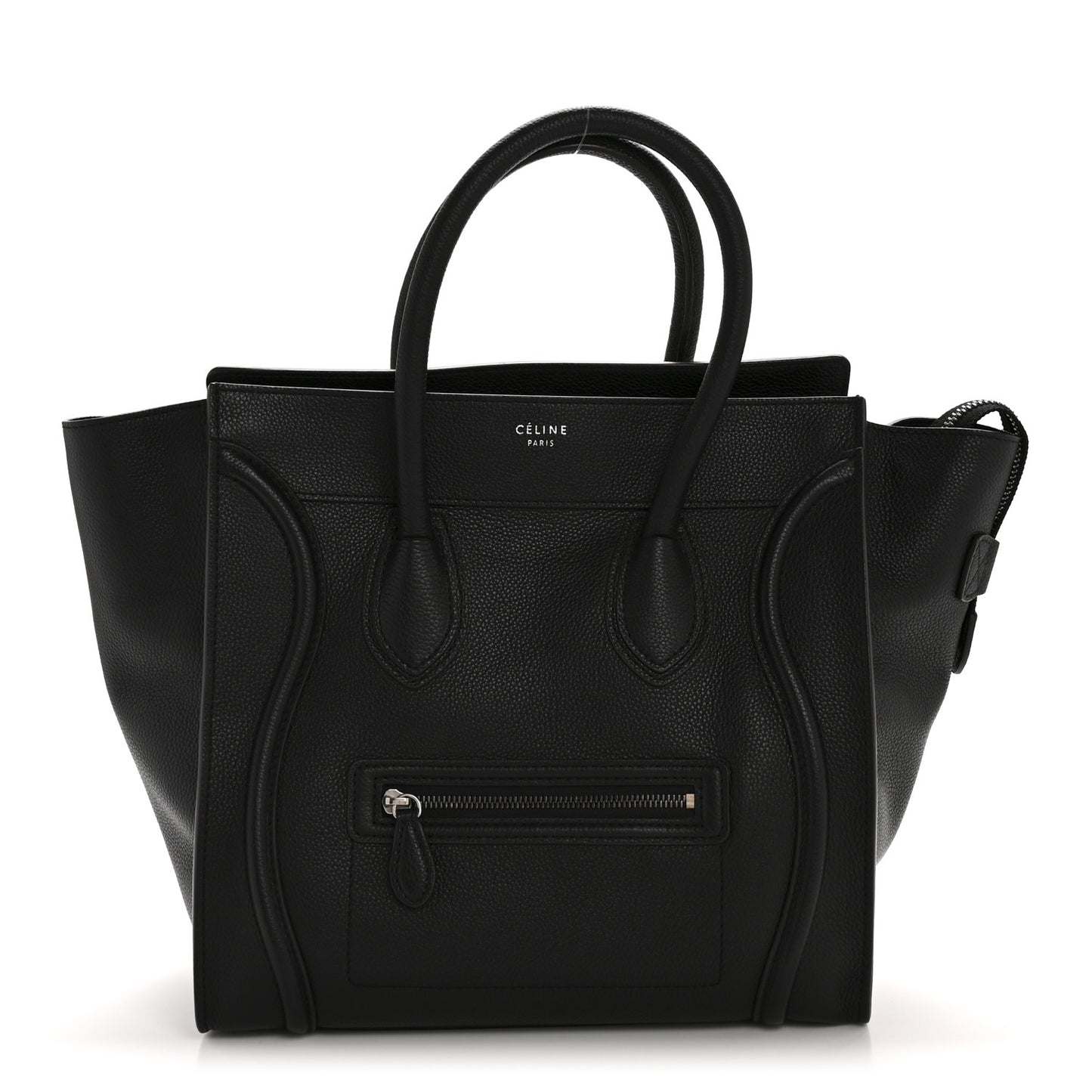 Drummed Calfskin Mini Luggage Black