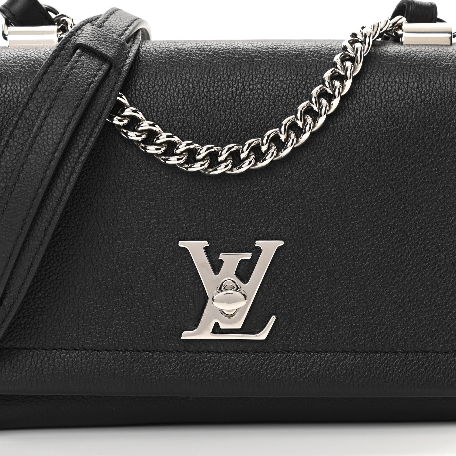 Louis Vuitton Calfskin Lockme II Chain Bag BB Black 8 of 11
