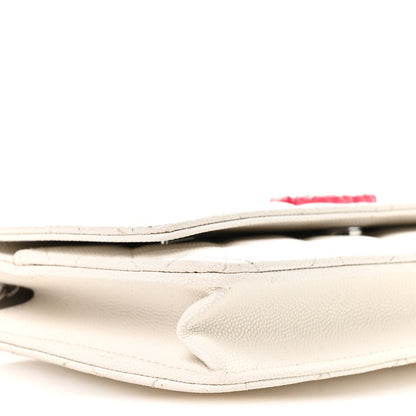 Chanel Caviar Quilted Chanel 19 Wallet on Chain WOC White Pink 10 of 11
