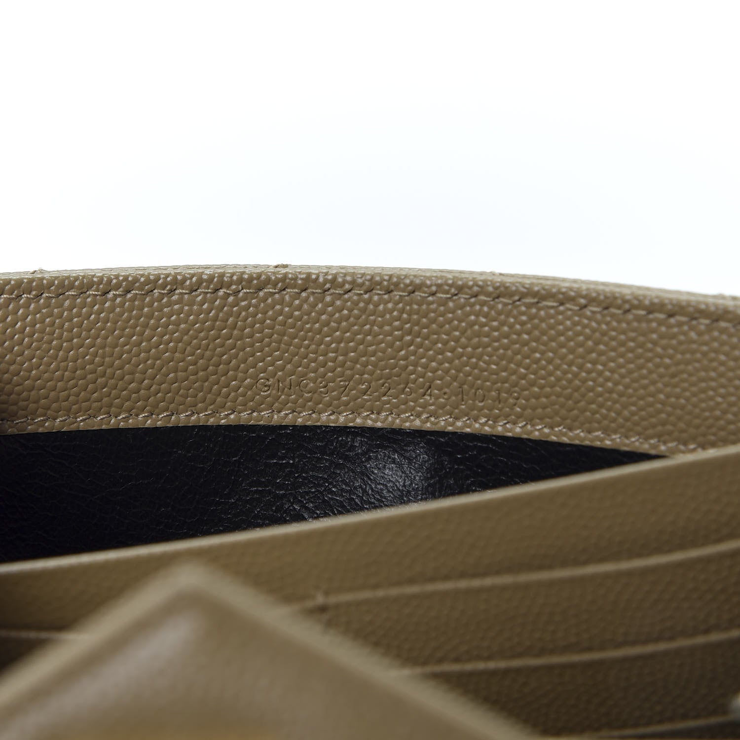 Saint Laurent Grain De Poudre Matelasse Chevron Monogram Flap Wallet Deep Beige 9 of 9
