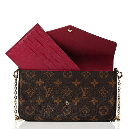 Louis Vuitton Monogram Pochette Felicie Chain Wallet Fuchsia 6 of 7