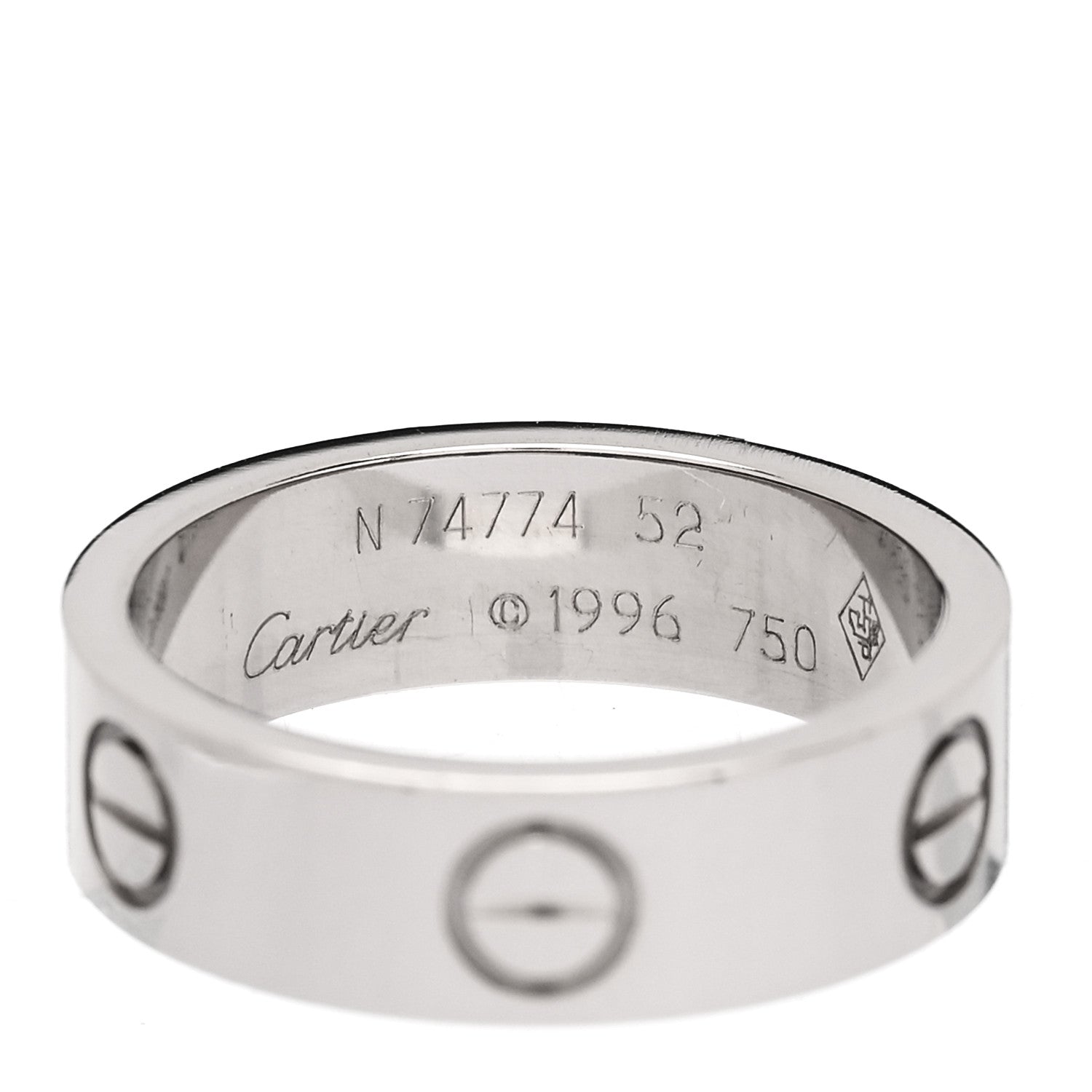 Cartier 18K White Gold 5.5mm LOVE Ring 52 6 4 of 5