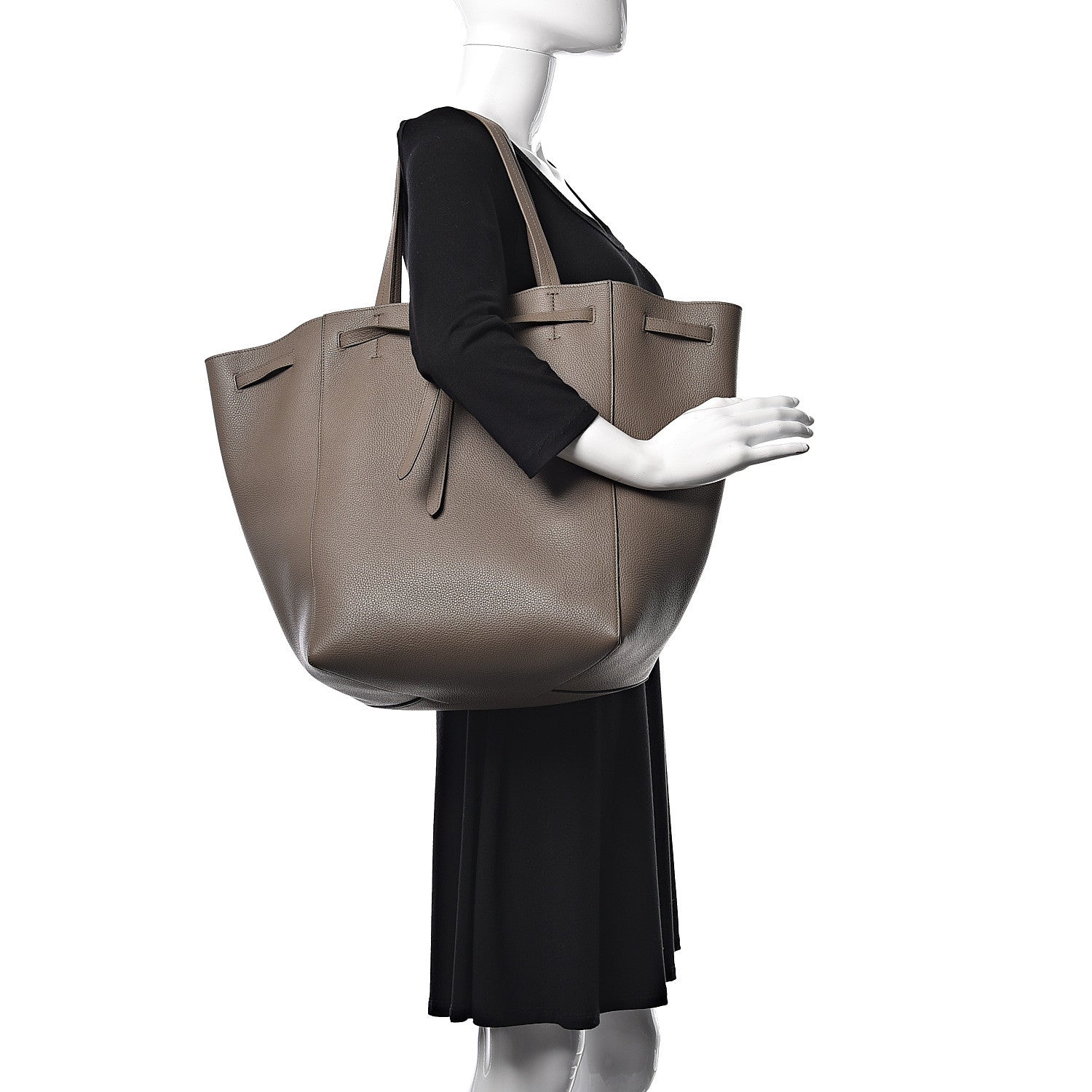 Celine Soft Grained Calfskin Small Belt Cabas Phantom Taupe 2 of 13