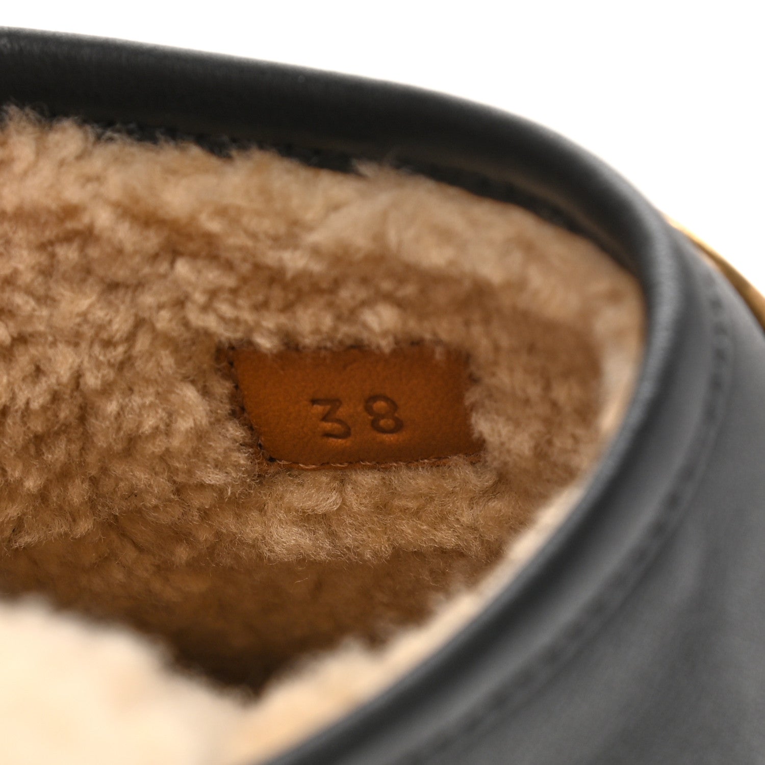 Gucci Nappa Wool Womens Fria Slippers 38 Black Butterscotch 8 of 9