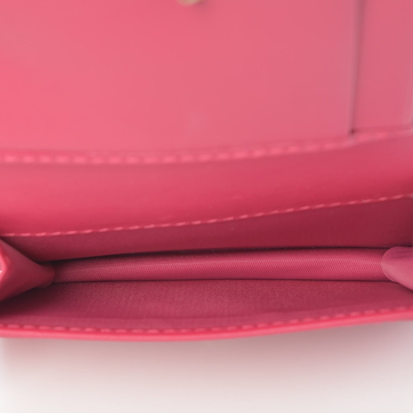 Patent Cannage Lady Dior Card Holder Fuchsia