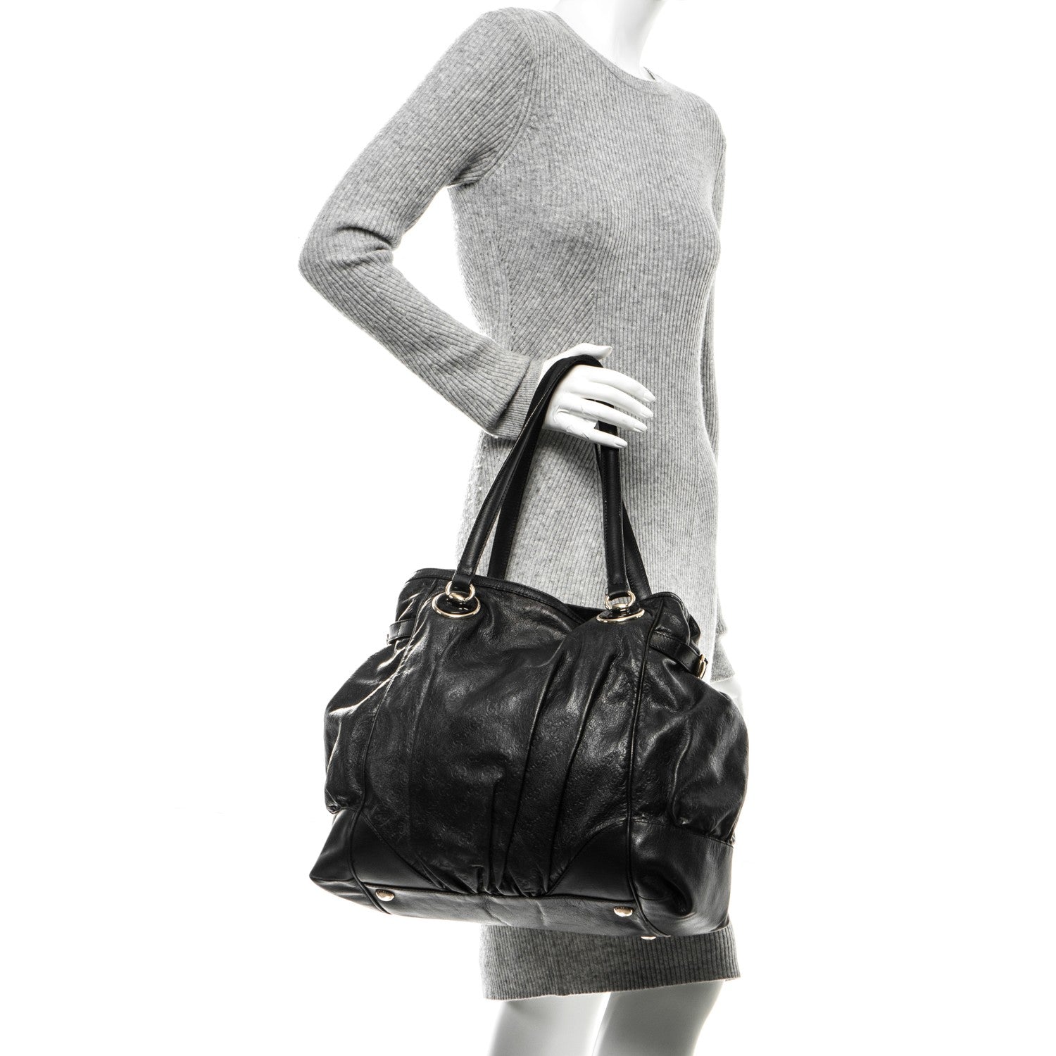 Gucci Guccissima Large Full Moon Tote Black 2 of 7