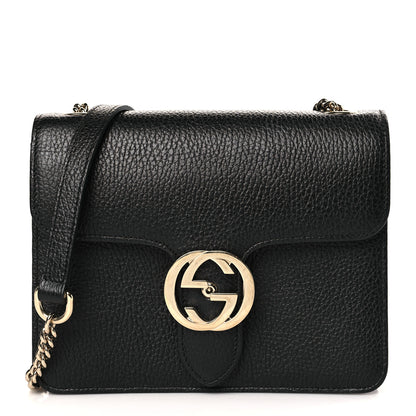 Gucci Dollar Calfskin Small Interlocking G Shoulder Bag Black 1 of 9