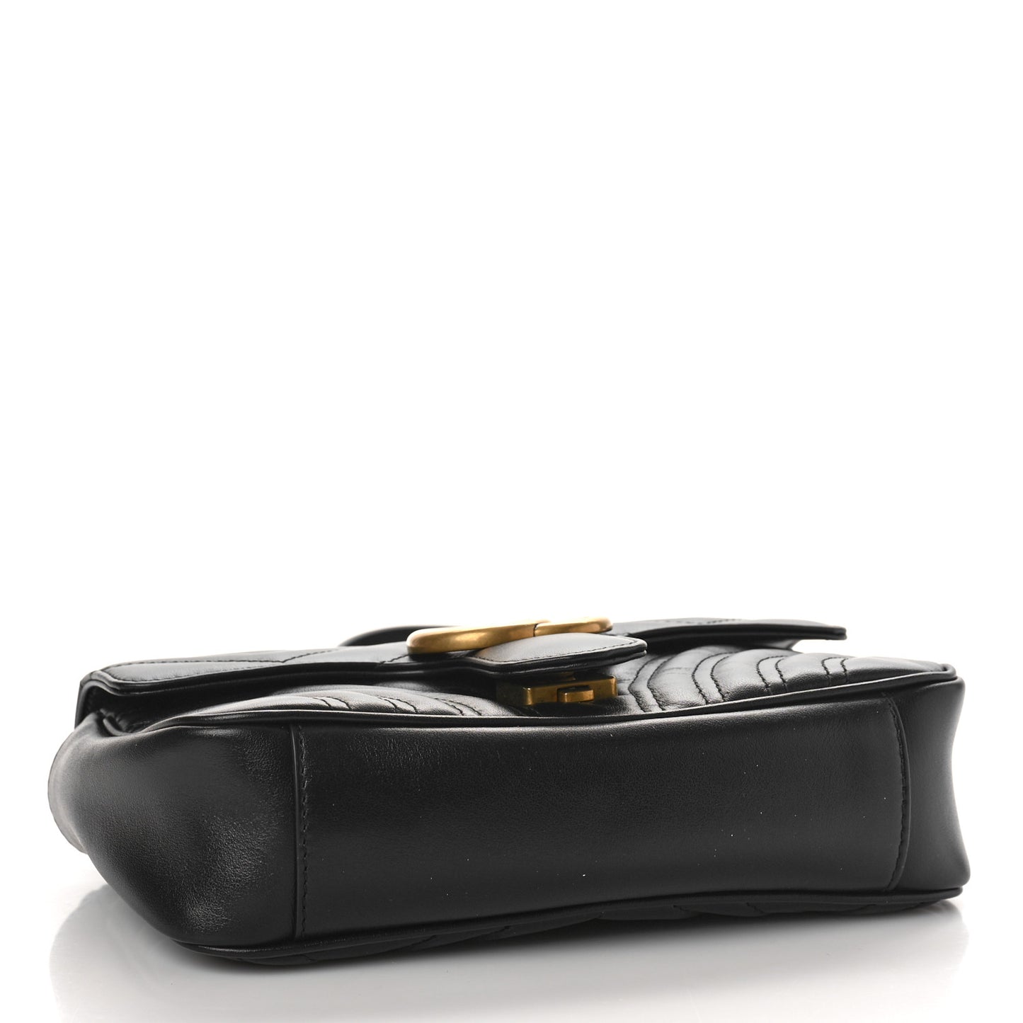 Calfskin Matelasse Mini GG Marmont Shoulder Bag Black