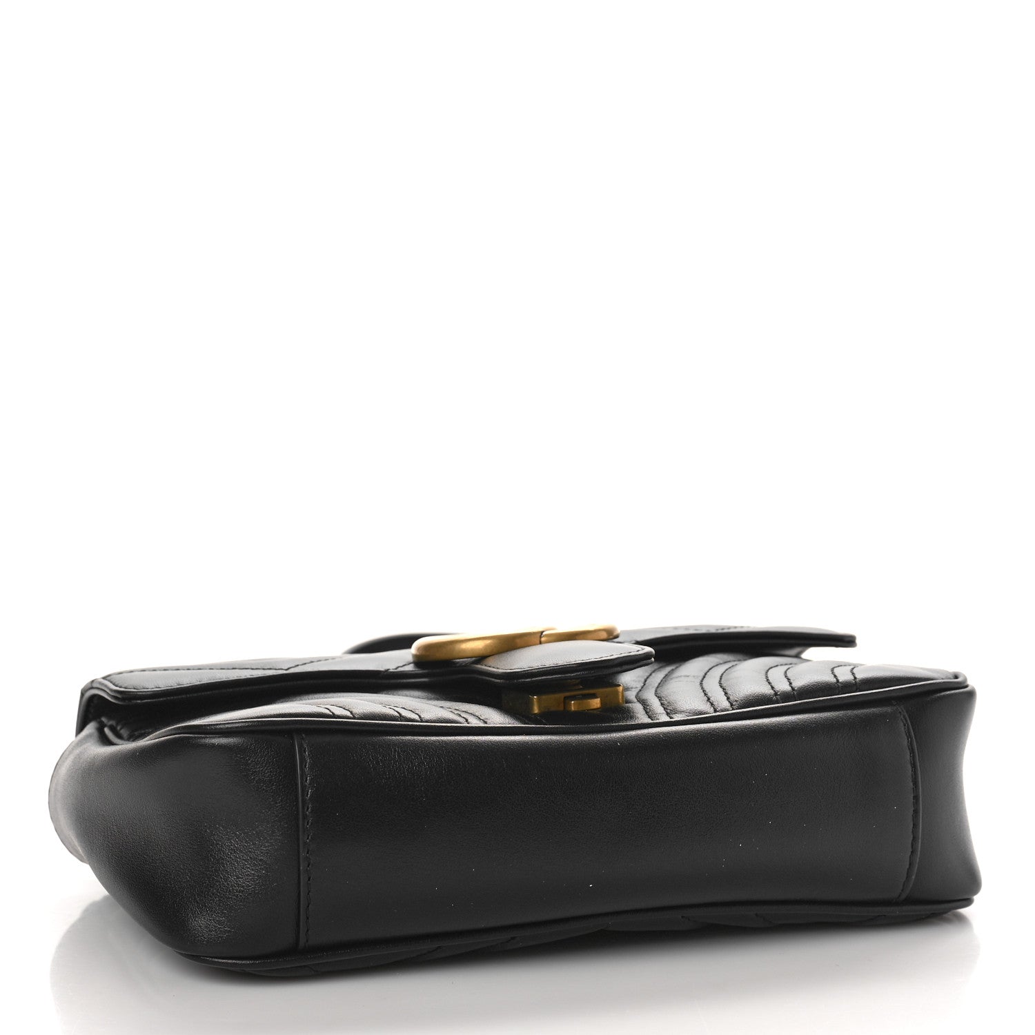 Gucci Calfskin Matelasse Mini GG Marmont Shoulder Bag Black 4 of 9