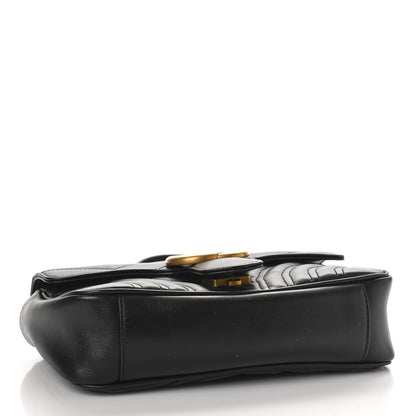 Gucci Calfskin Matelasse Mini GG Marmont Shoulder Bag Black 4 of 9