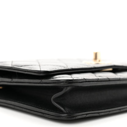 Chanel Lambskin Quilted Trendy CC Wallet On Chain WOC Black 10 of 12
