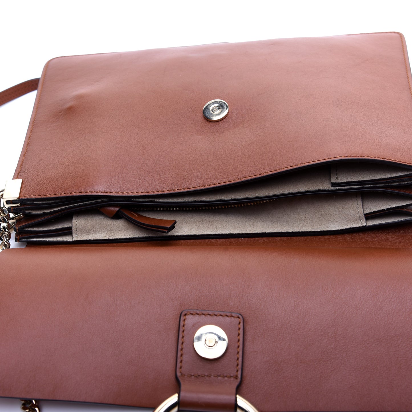 Suede Calfskin Medium Faye Shoulder Bag Tobacco