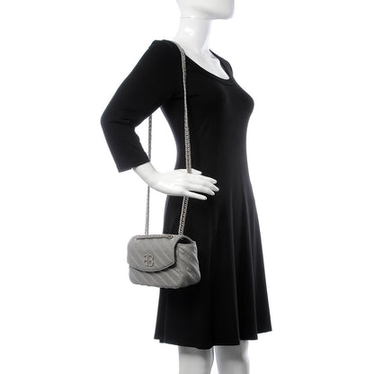 Balenciaga Calfskin Logo Matelasse S BB Round Shoulder Bag Gris Haussmannien 2 of 7